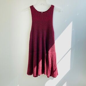 People Waterfall Ruffle Sleeveless Sweater Dress small